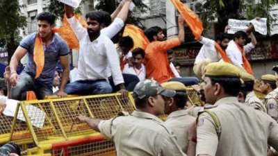भाजपा की रैली के दौरान पुलिस कर्मी पर हमला करने व गाड़ी जलाने के मामले में चार गिरफ्तार