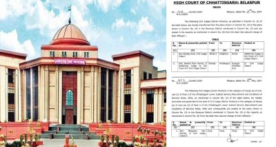 छत्तीसगढ़ हाईकोर्ट ने 57 सिविल जजों का किया तबादला